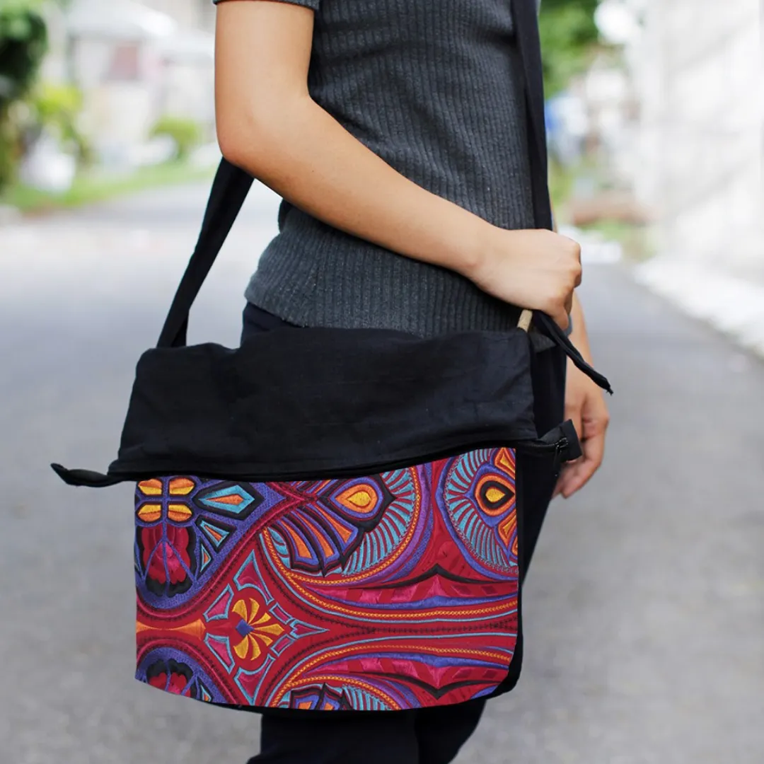 Luna Boho Tribal Embroidered Crossbody Bag - Thailand