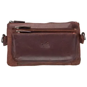 Mancini Leather Multi-Function Waist Bag