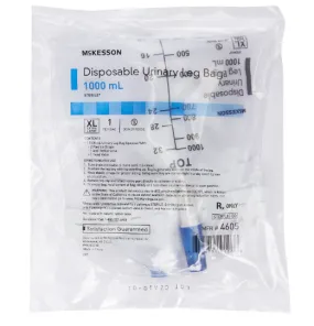 McKesson Anti-Reflux Urinary Leg Bag 1000 mL Sterile