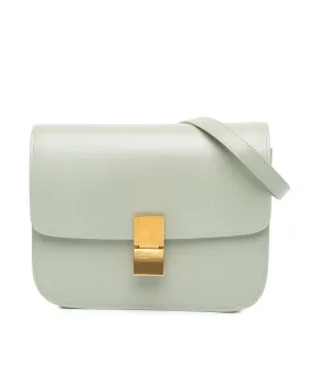 Medium Calfskin Classic Box with Detachable Strap and Metal Clasp Closure