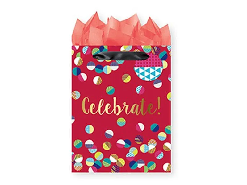 Medium Gift Bag - Adult, 30% Glitter or Foil - Lets Party, Celebrate, Celebrate Your Special Day, Hip hop hooray