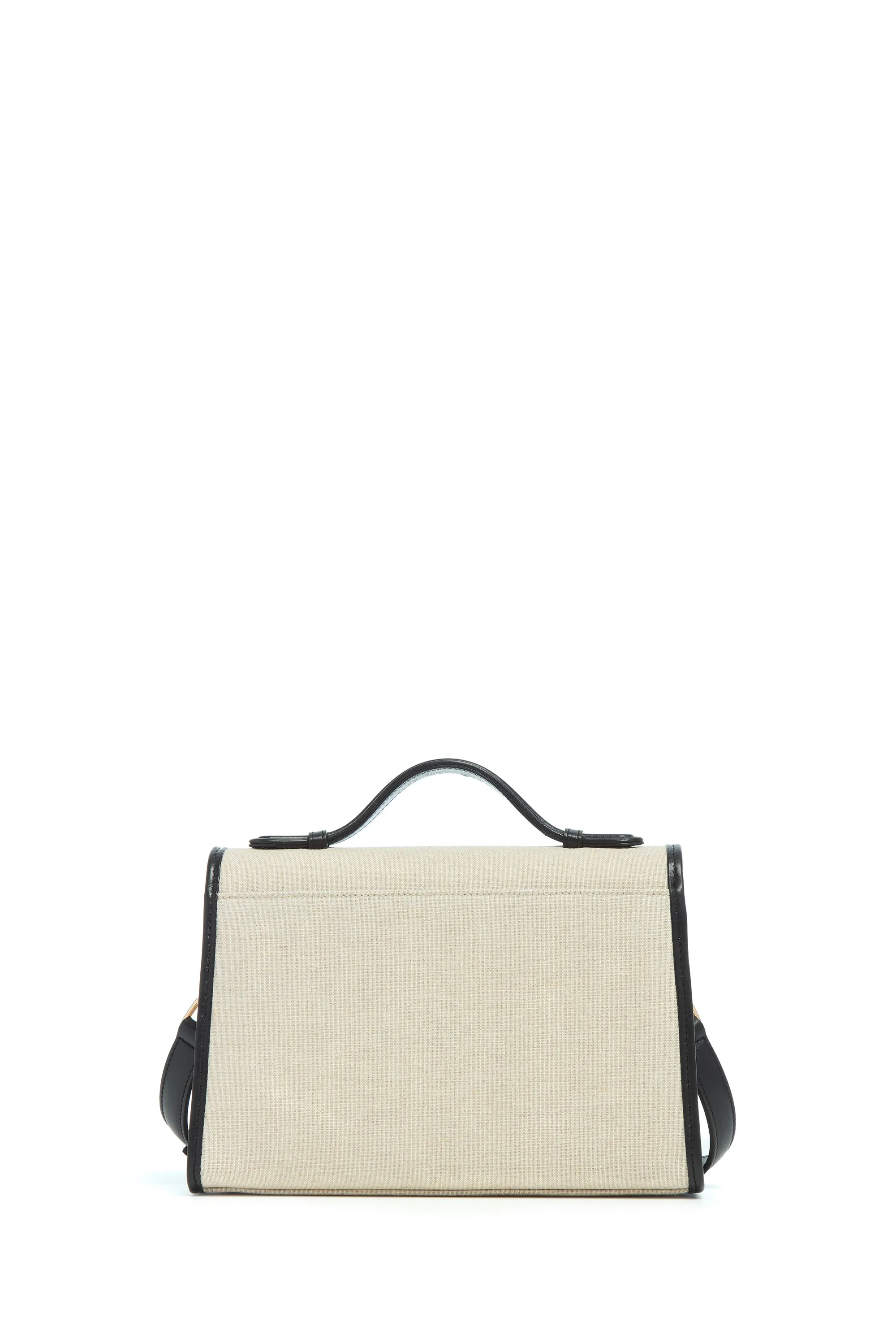 Medium Leonora Flap Bag in Beige Linen