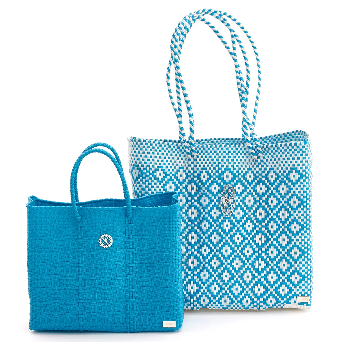 MEDIUM SEA BLUE AZTEC TOTE BAG