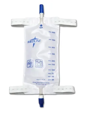 Medline DYND12574 Leg Bag with Comfort Strap and Twist Valve Drainage Port 600mL, Medium, 1 Each