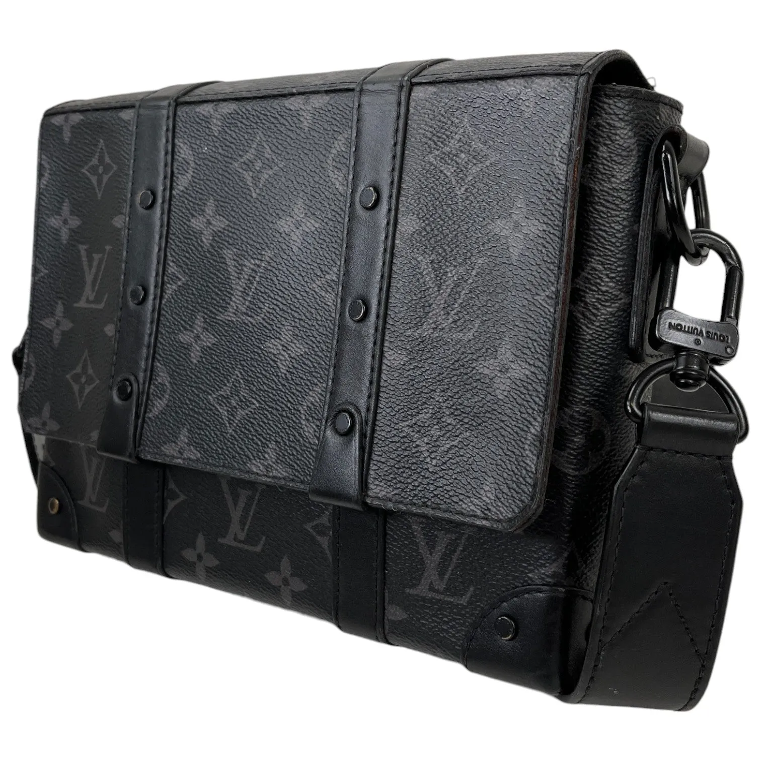 Men's Monogram Eclipse Trunk Messenger Bag Black