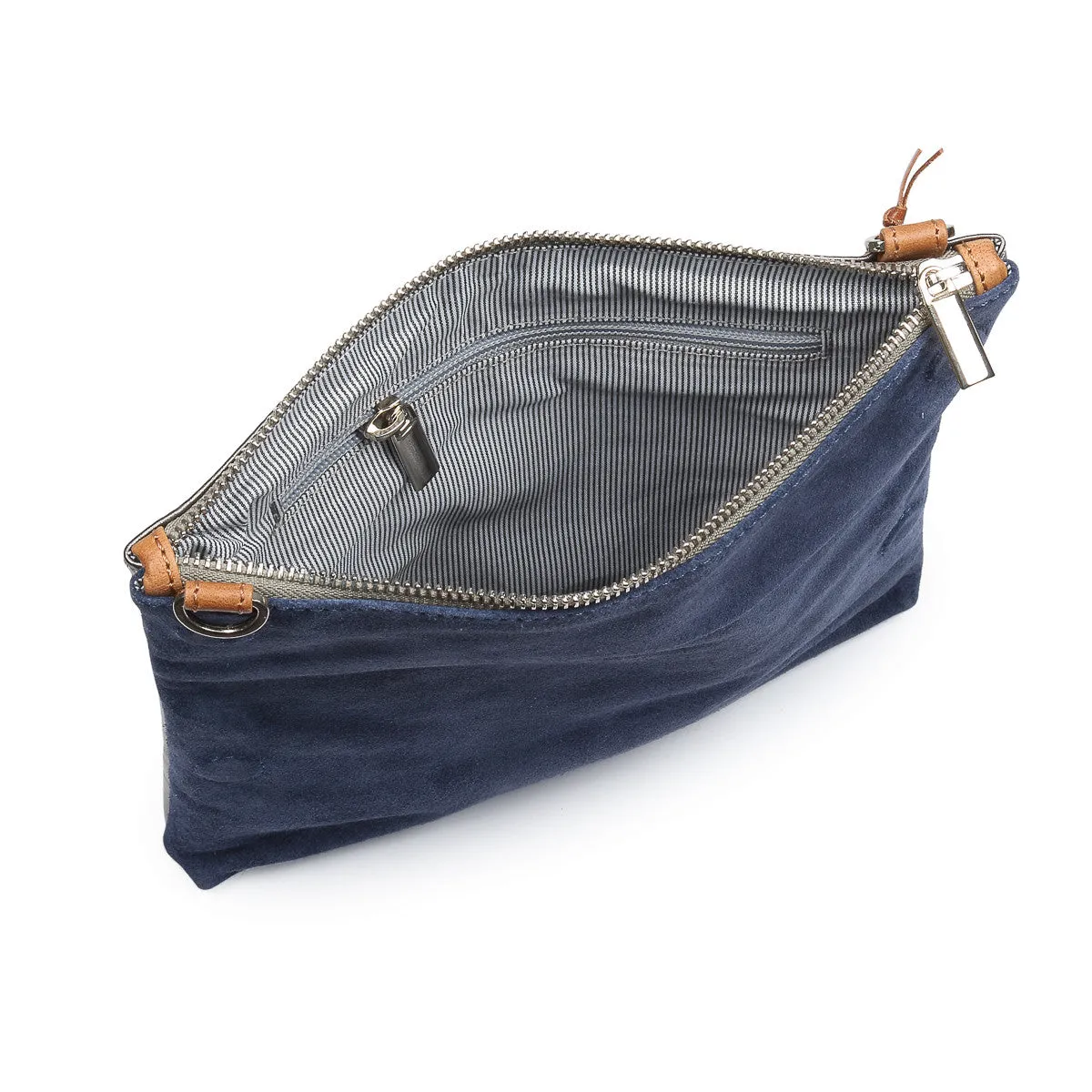 Metallic Rimor Anna 2 way leather messenger clutch bag #LW12 pewter