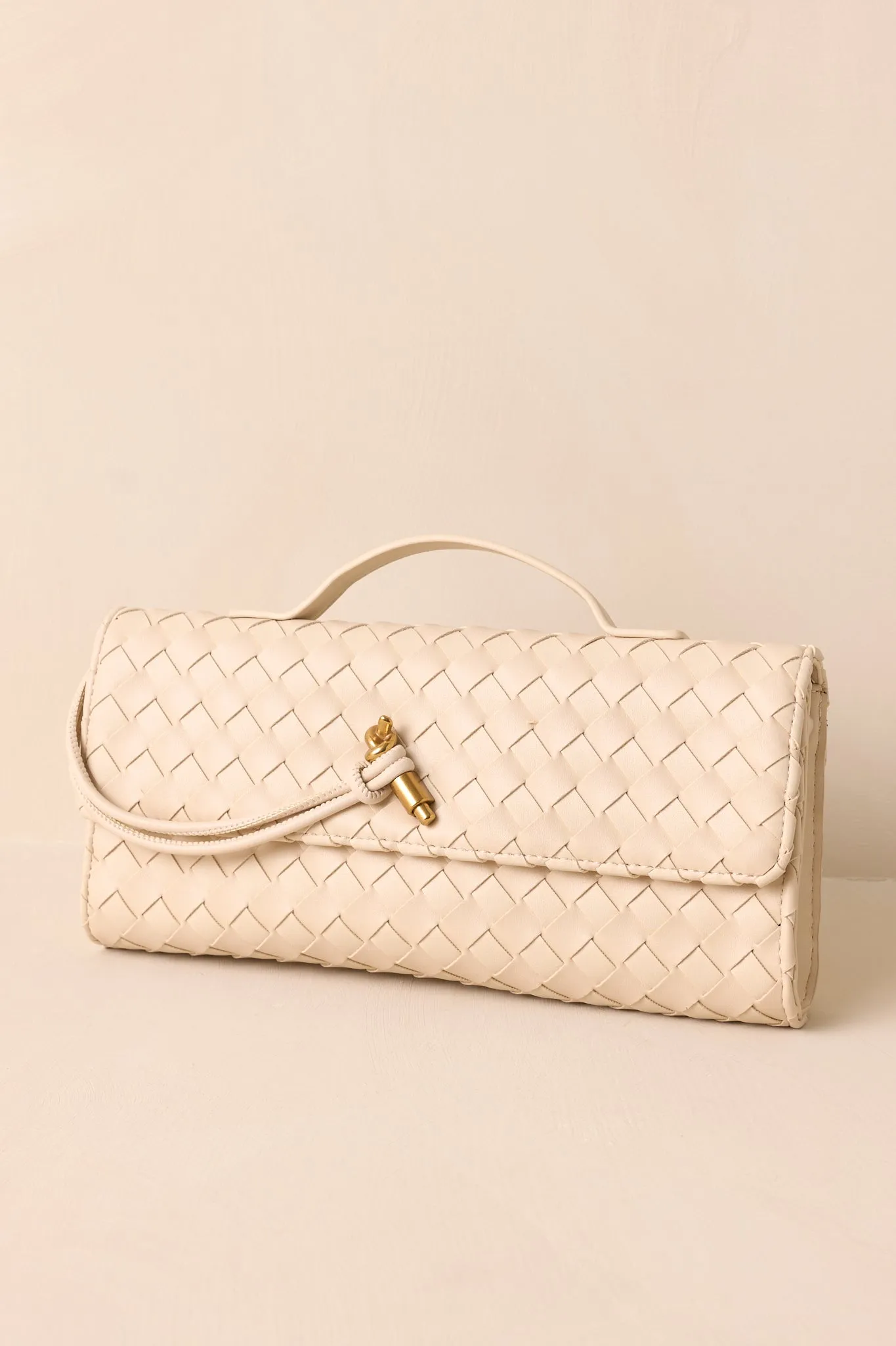 Midnight Sun Ivory Woven Clutch