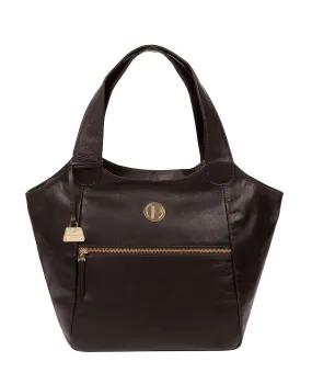 'Mimosa' Dark Brown Leather Tote Bag