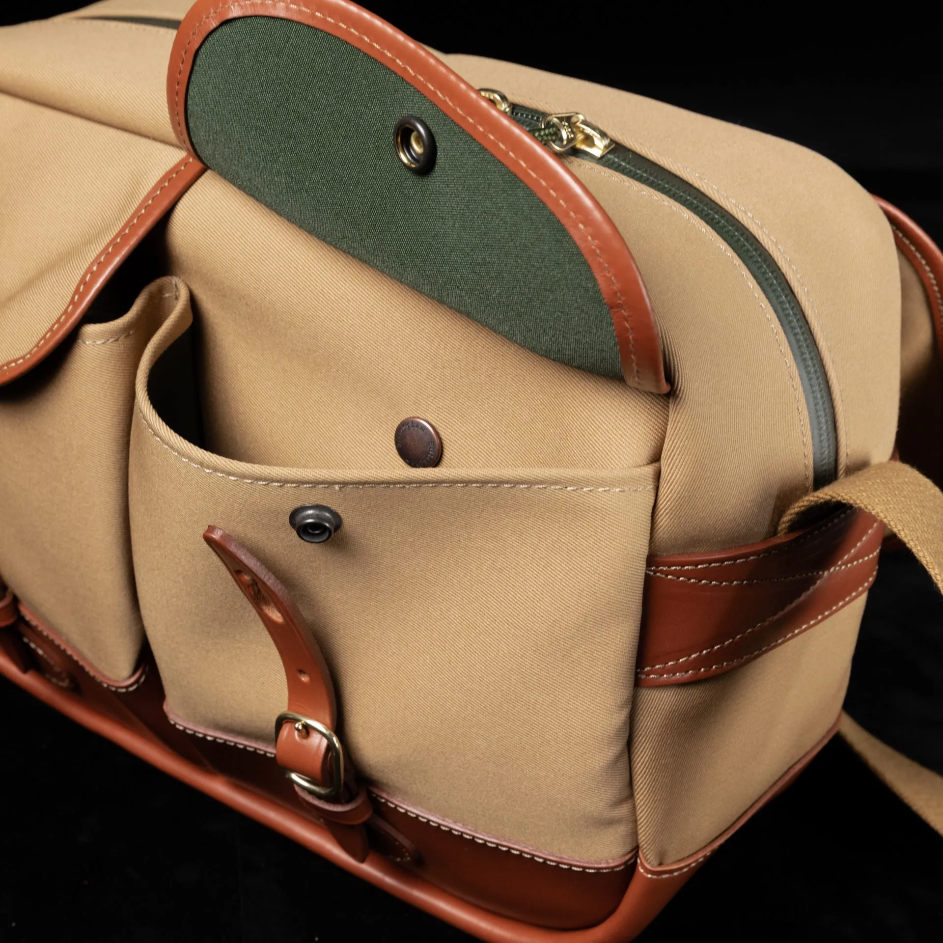 Mini Eventer Camera/Tablet Bag - Khaki Canvas / Tan Leather