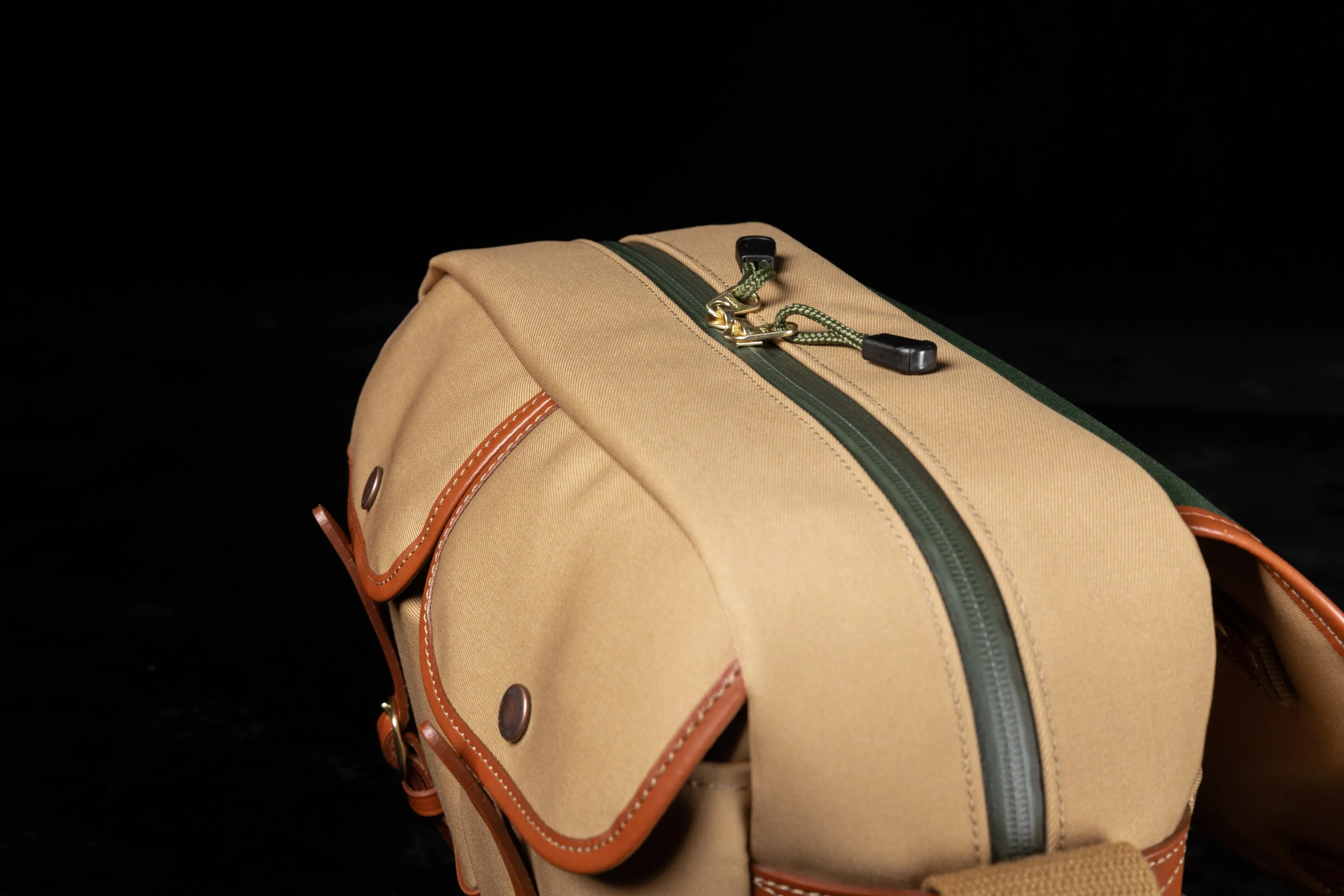 Mini Eventer Camera/Tablet Bag - Khaki Canvas / Tan Leather