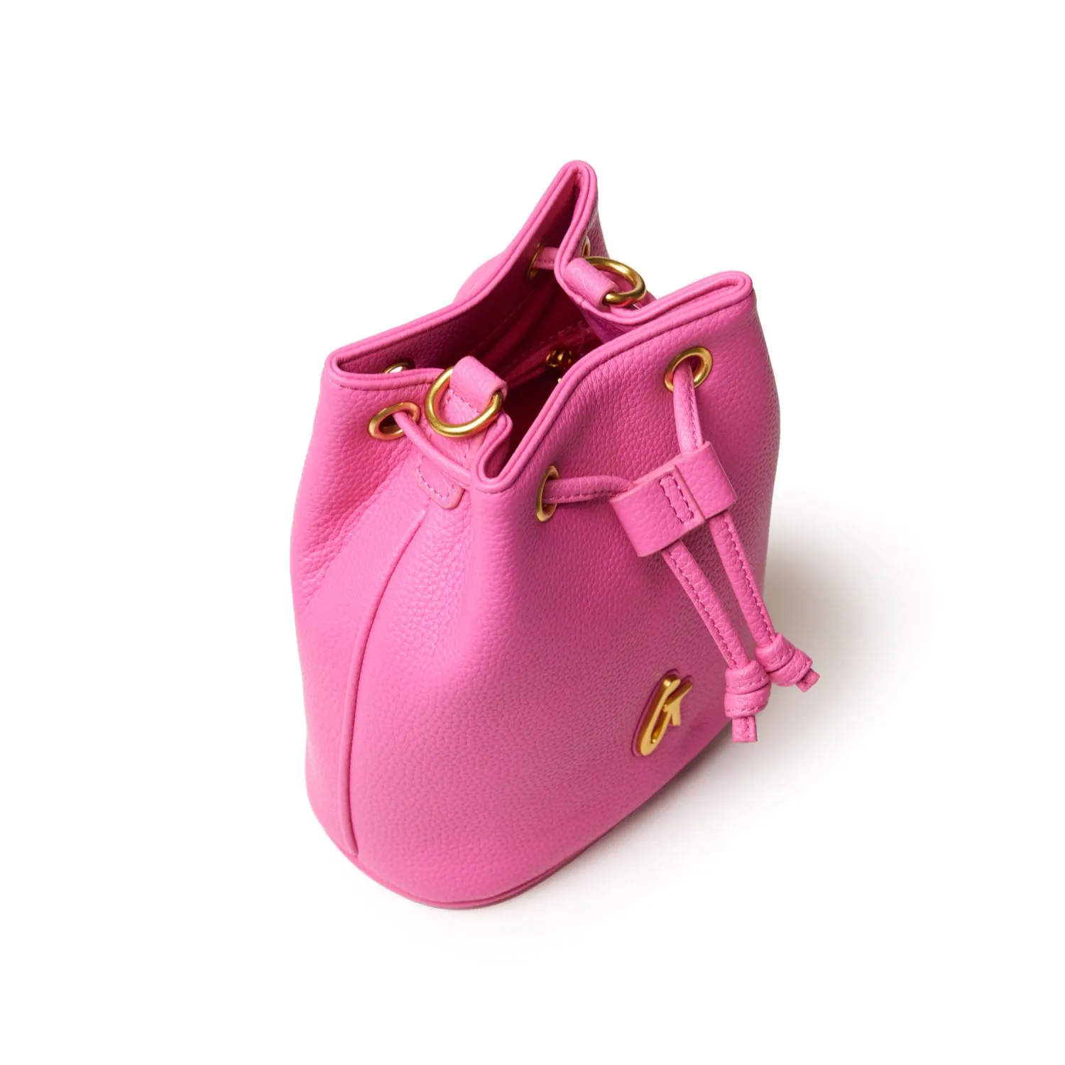 MINI PEBBLE BUCKET BAG - HOT PINK