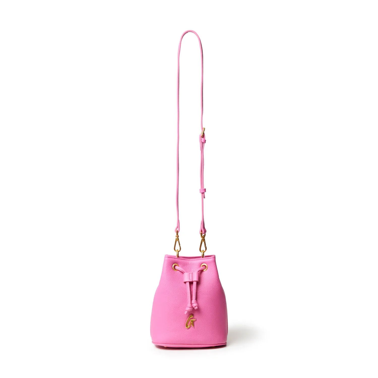 MINI PEBBLE BUCKET BAG - HOT PINK