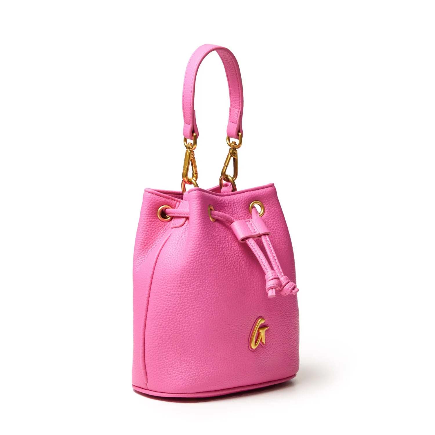 MINI PEBBLE BUCKET BAG - HOT PINK