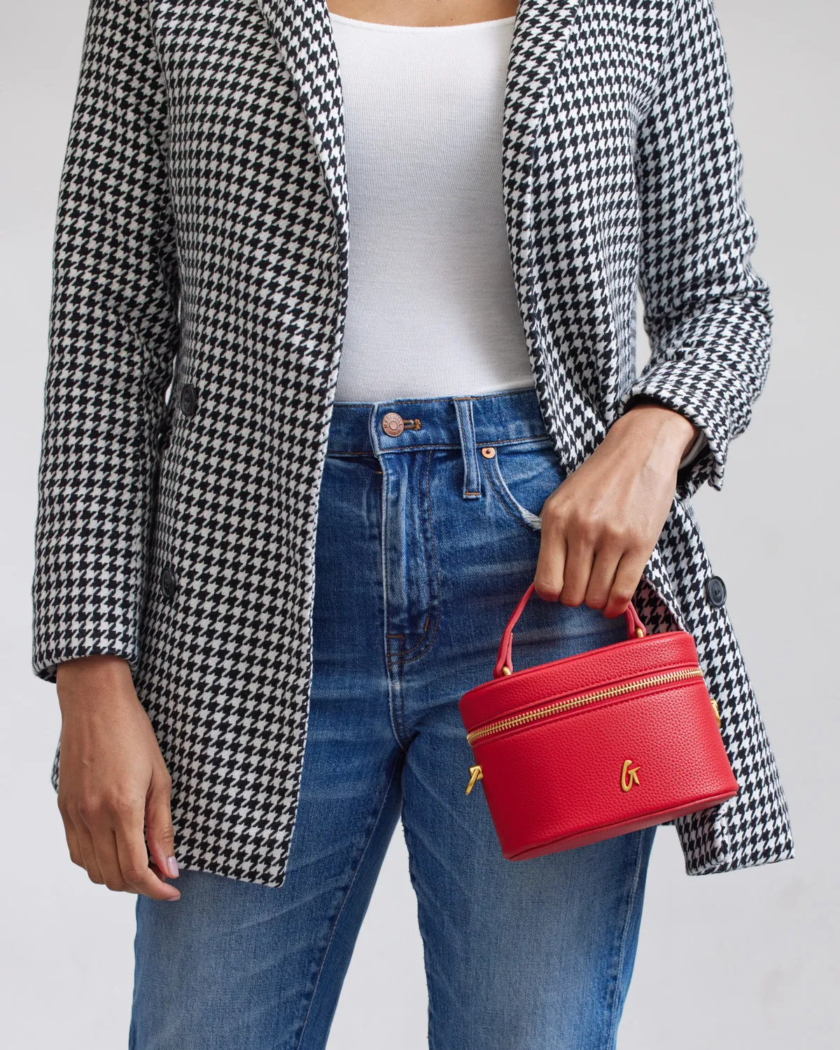 MINI PEBBLE VANITY BAG - RED