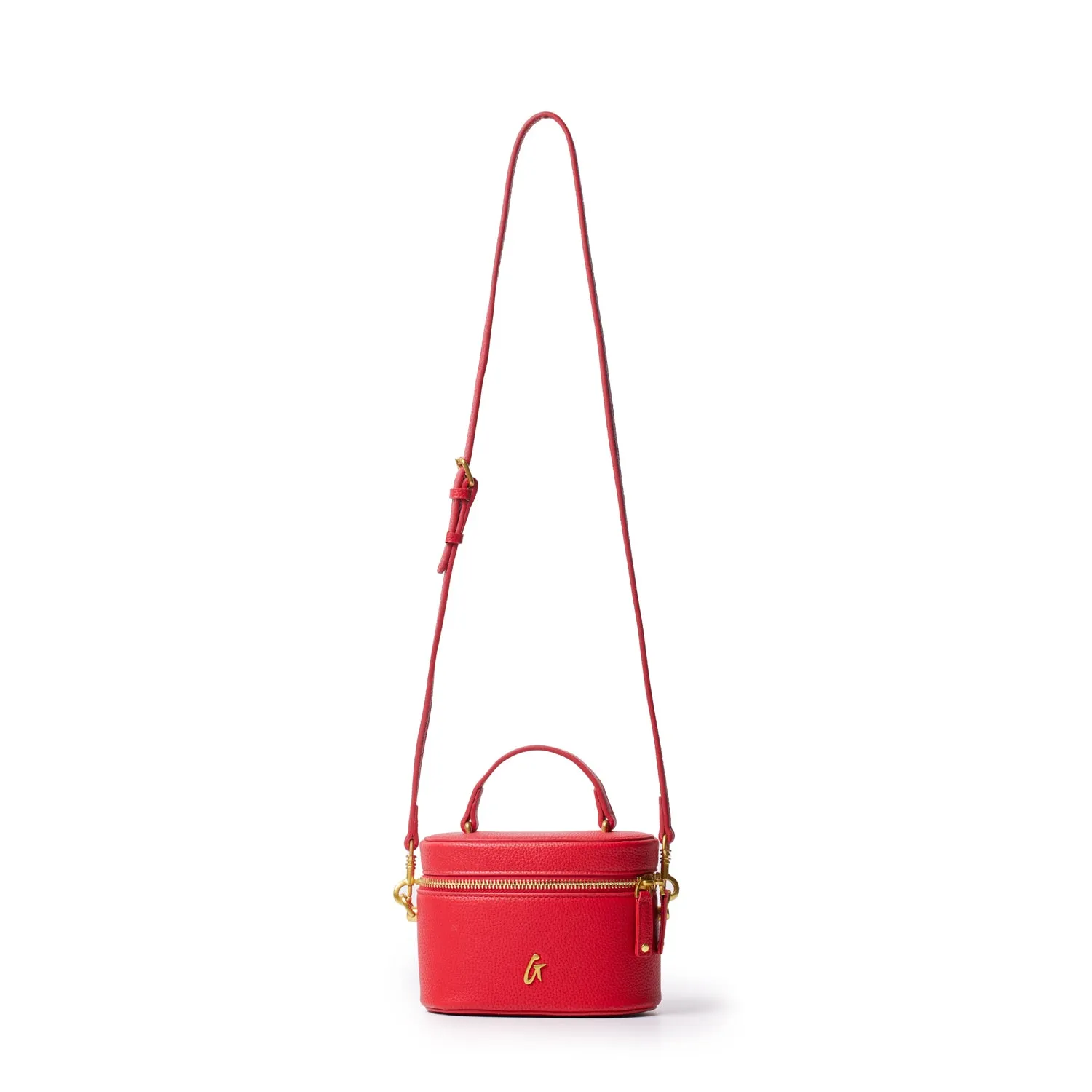 MINI PEBBLE VANITY BAG - RED