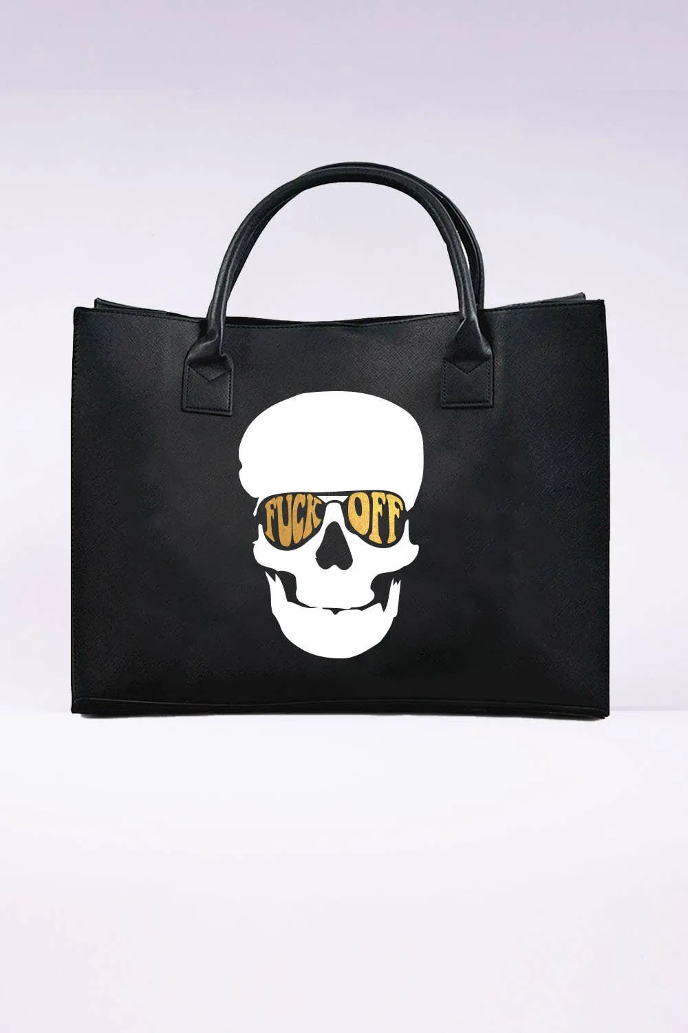 MODERN VEGAN TOTE - Skull F off (Black)