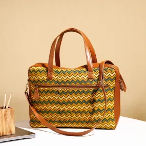 Multicolor - Handcrafted Ajrakh Block Printed Cotton Laptop Bag (15 x 13 in)