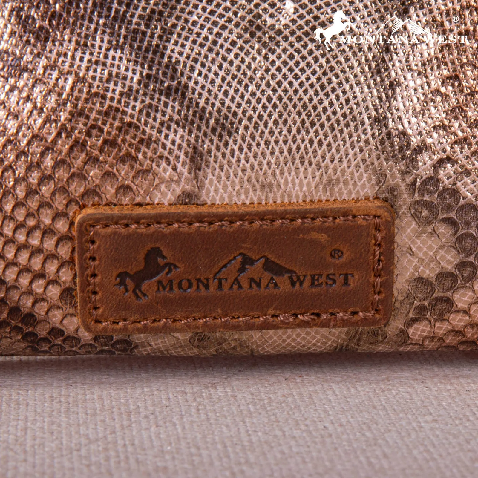 MW1260-181 Montana West Snake Print Ring Handle Wristlet Clutch Bag