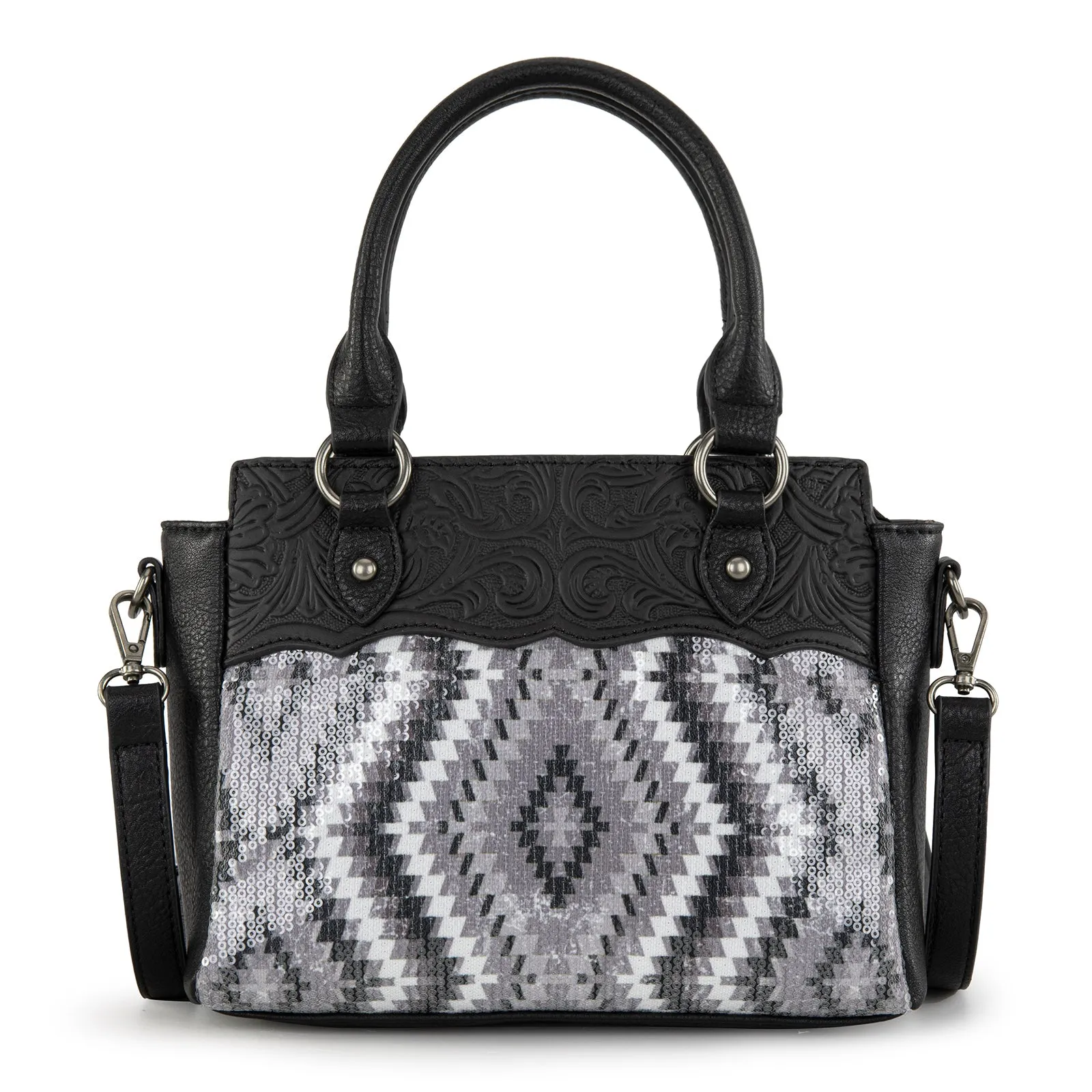 MW1308-9360  Montana West Tooled Aztec Collection Tote/Crossbody