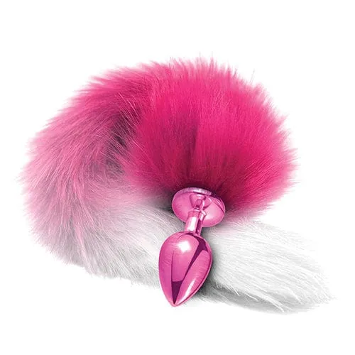 Nixie - Metal Butt Plug with Faux Fur Tail (Pink Metallic)