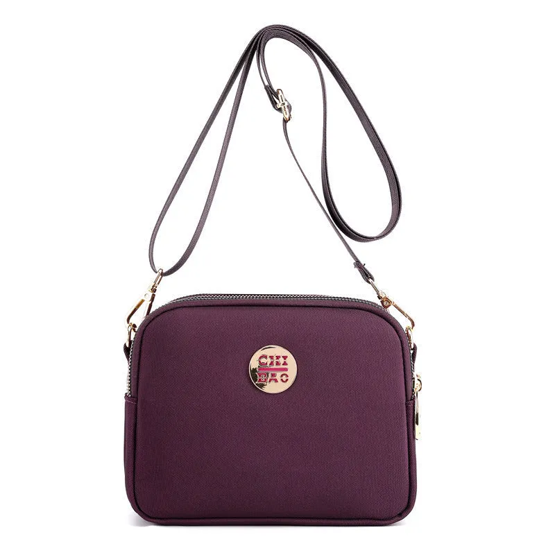 Nylon shoulder bag with single strap - light and roomy