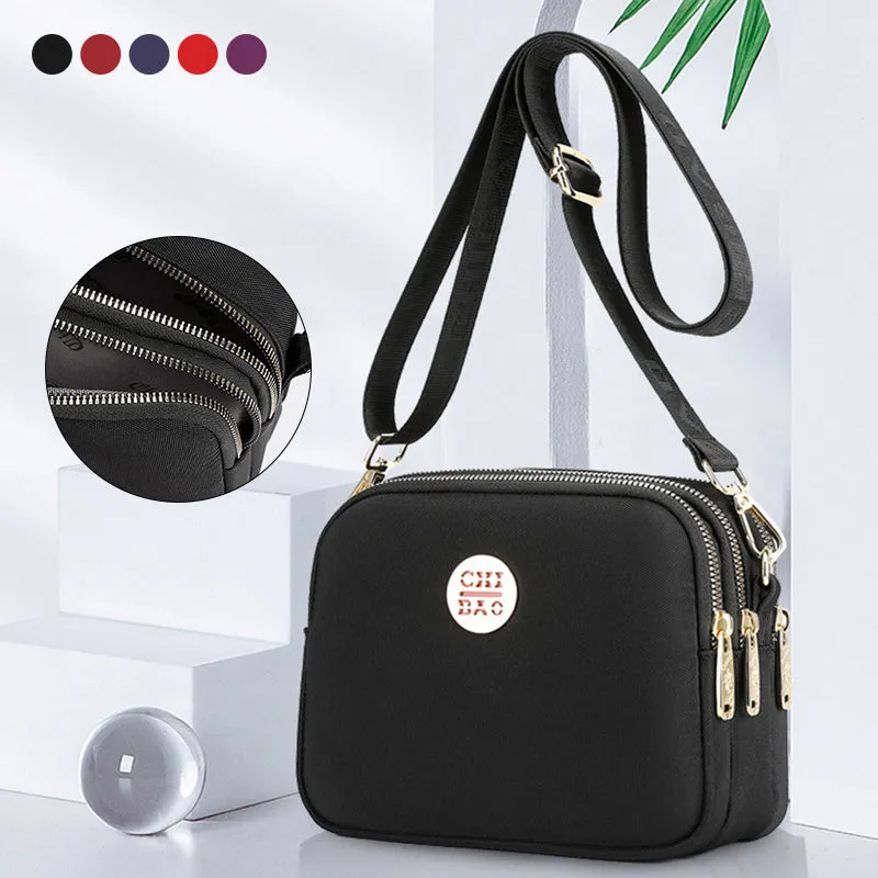 Nylon shoulder bag with single strap - light and roomy