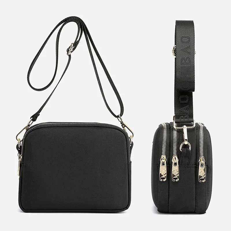 Nylon shoulder bag with single strap - light and roomy