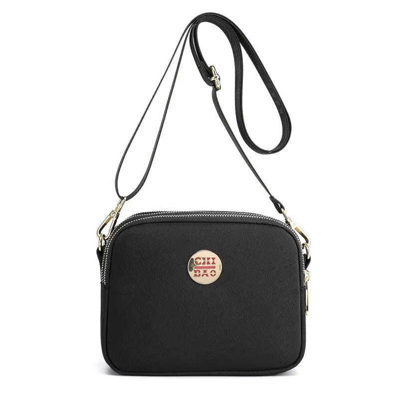 Nylon shoulder bag with single strap - light and roomy