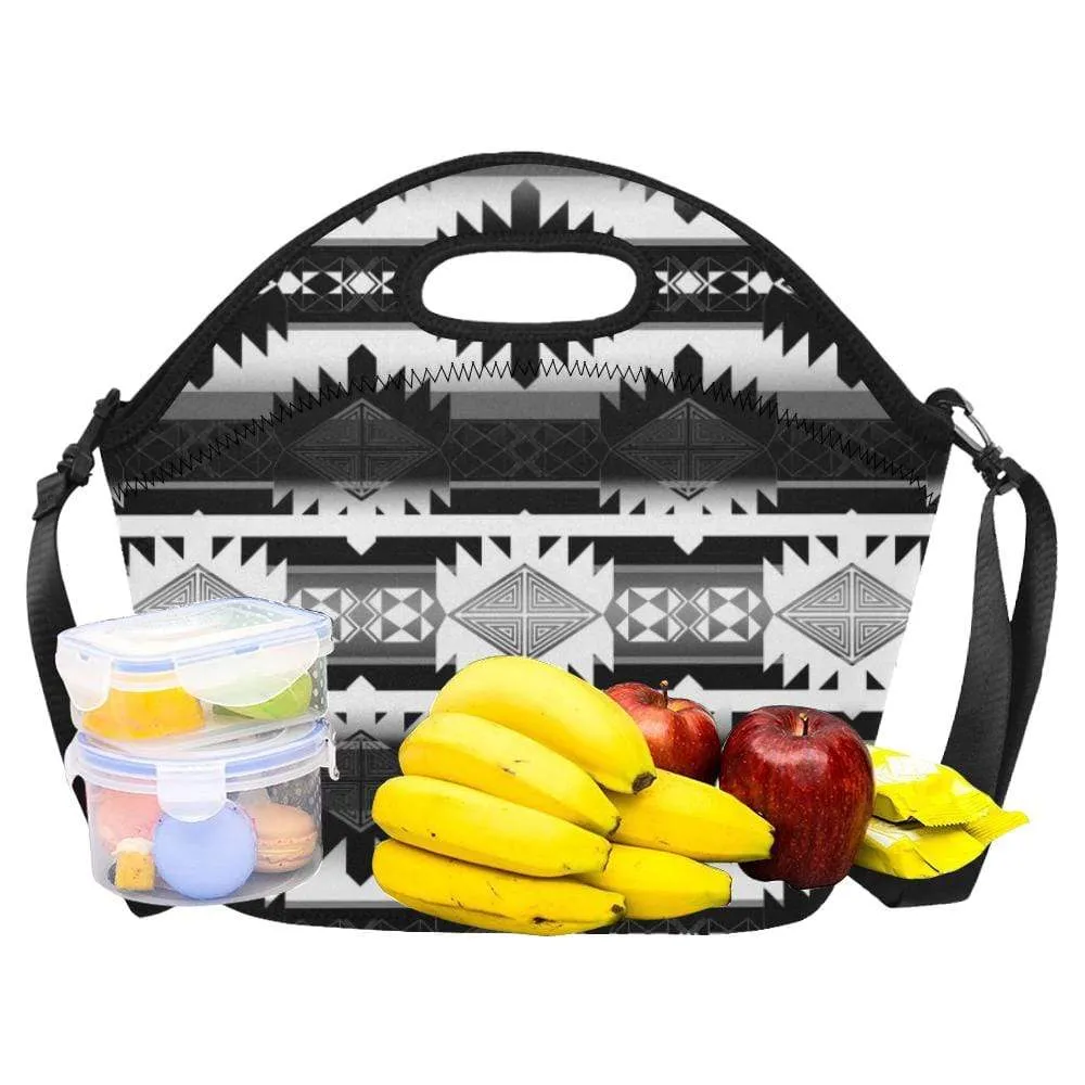 Okotoks Black and White Neoprene Lunch Bag/Large