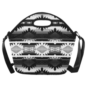 Okotoks Black and White Neoprene Lunch Bag/Large