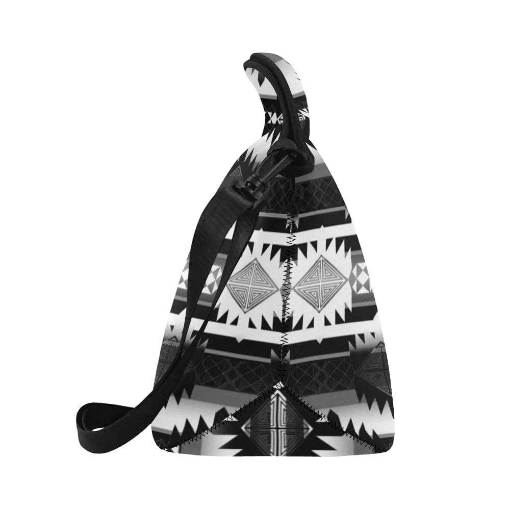 Okotoks Black and White Neoprene Lunch Bag/Large