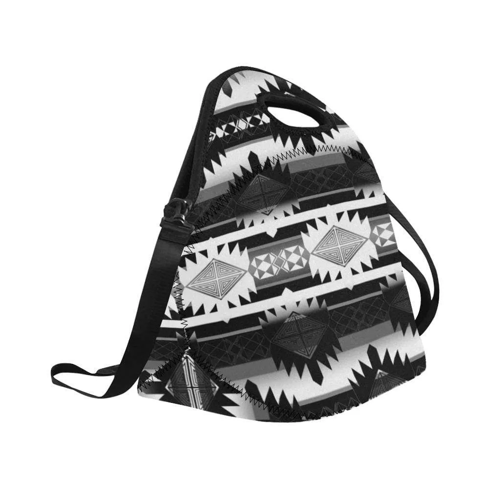 Okotoks Black and White Neoprene Lunch Bag/Large