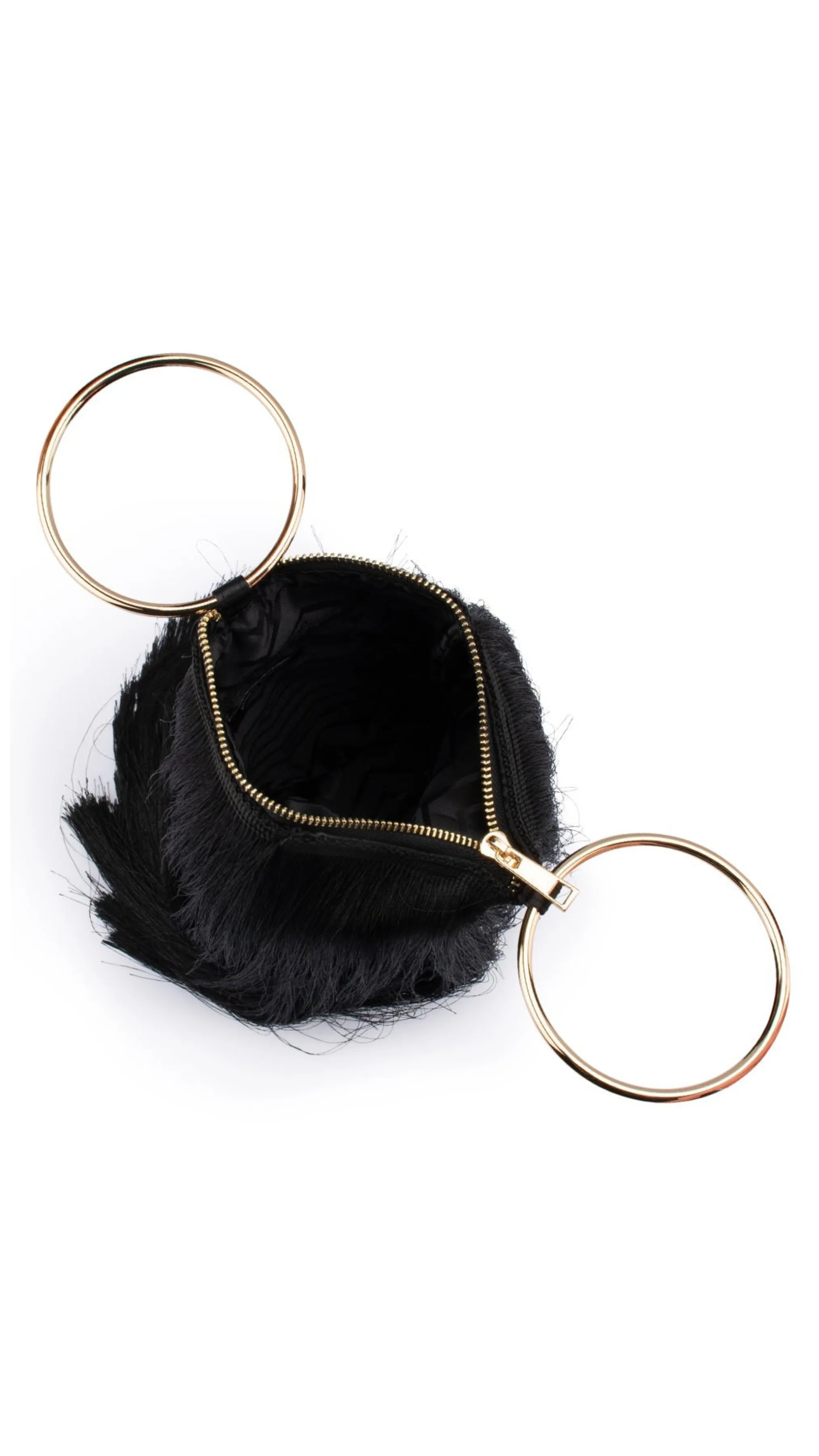 Olga Berg - Jamie Fringed Bag - Black