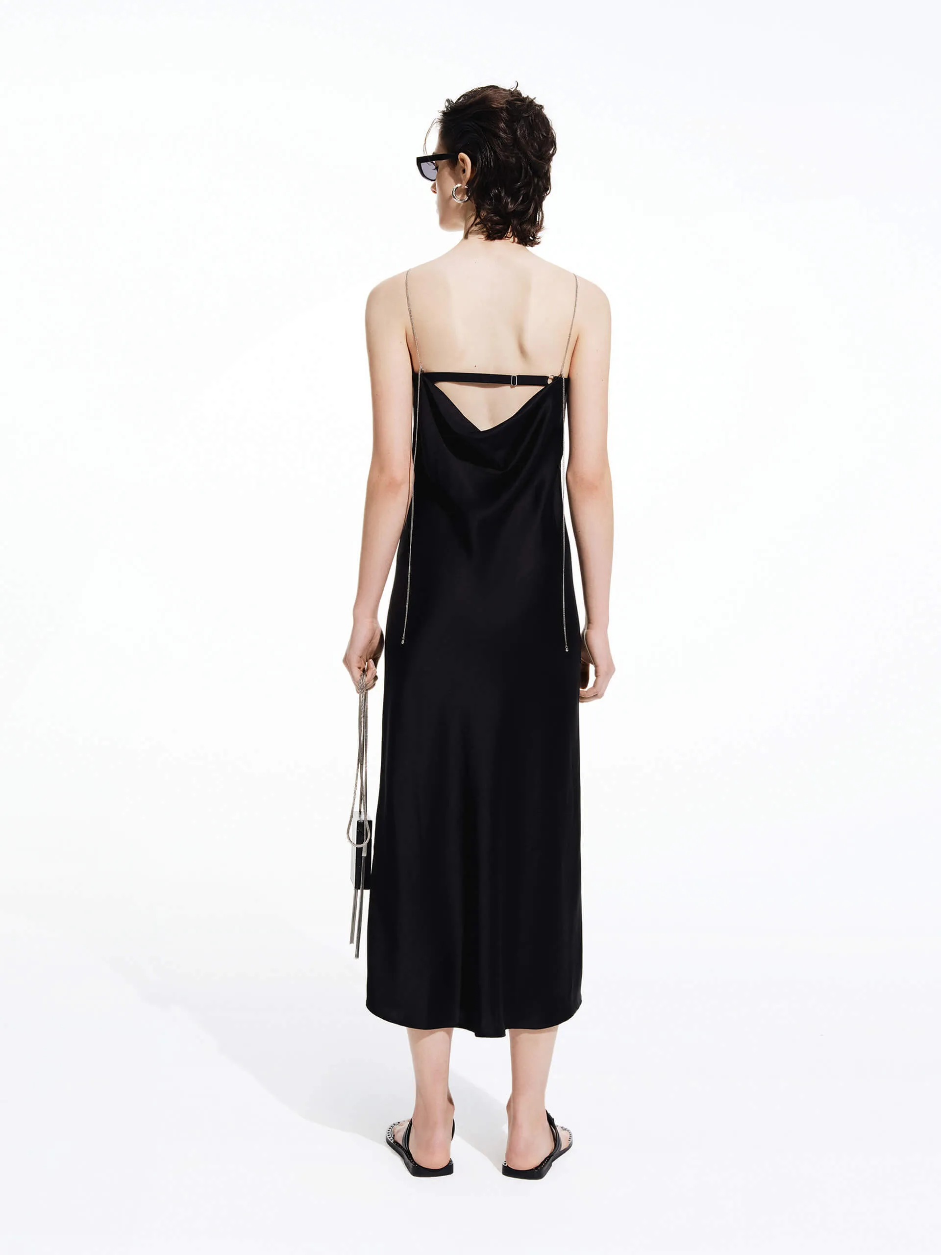 Open Back Satin Dress