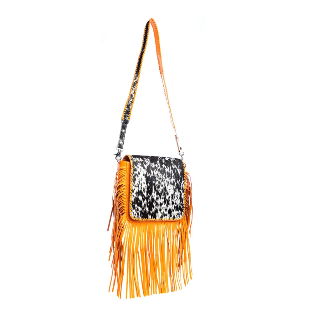 Oro Valley Leather & Hairon Bag in Blazing Orange