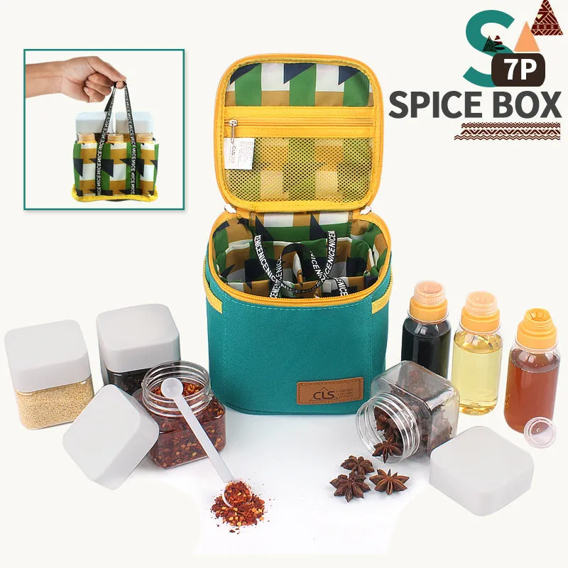 Outdoor Seasoning Bottle Set Portable Seasoning Jar Barbecue Equipment Camping Seasoning Bottle Kitchen Seasoning Box Combination