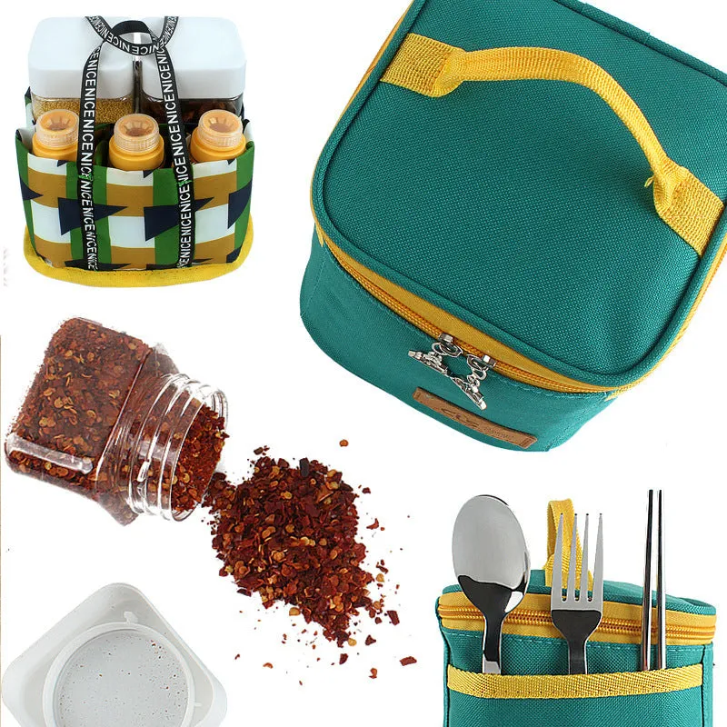 Outdoor Seasoning Bottle Set Portable Seasoning Jar Barbecue Equipment Camping Seasoning Bottle Kitchen Seasoning Box Combination