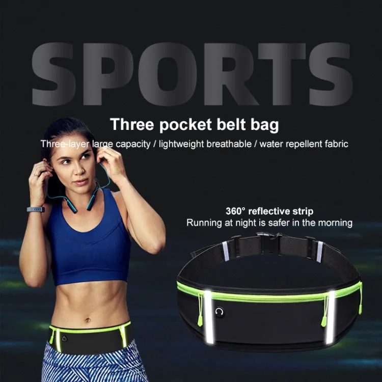 Outdoor Waterproof Belt Bag Sports Riding Mobile Phone Waist Bag, Size:7 inch(Black)