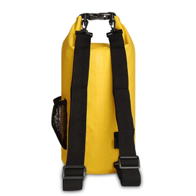 Outdoor Waterproof Dry Dual Shoulder Strap Bag Dry Sack PVC Barrel Bag, Capacity: 20L(Black)