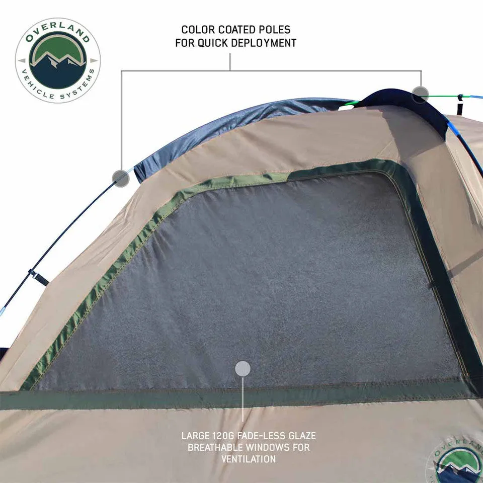 Overland Vehicle Systems LD TACT Bed Tent- Tan Body & Green Rainfly