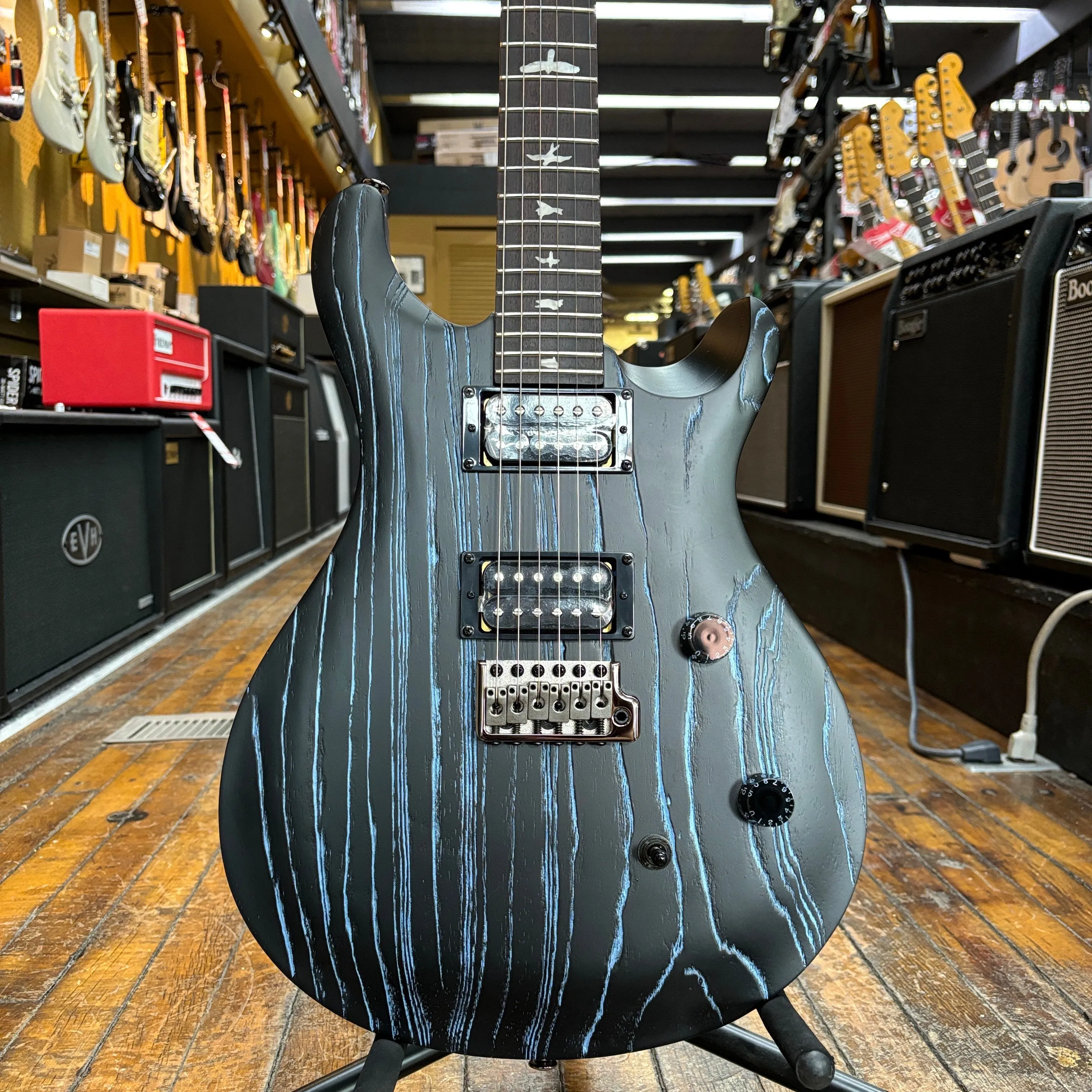 Paul Reed Smith SE Swamp Ash CE 24 Sandblasted Limited Edition Electric Guitar Sandblasted Blue w/Padded Gig Bag