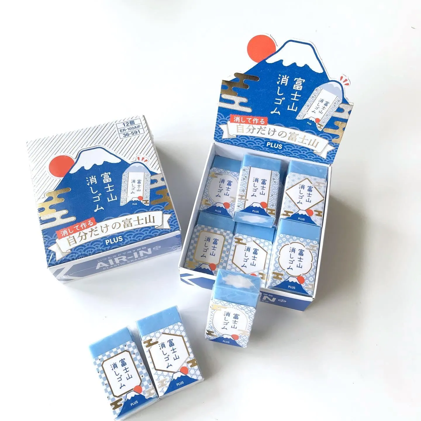 PLUS 36-591 Fun Eraser Creative Eraser Mount Fuji Eraser Fun Stationery Blue Mount Fuji