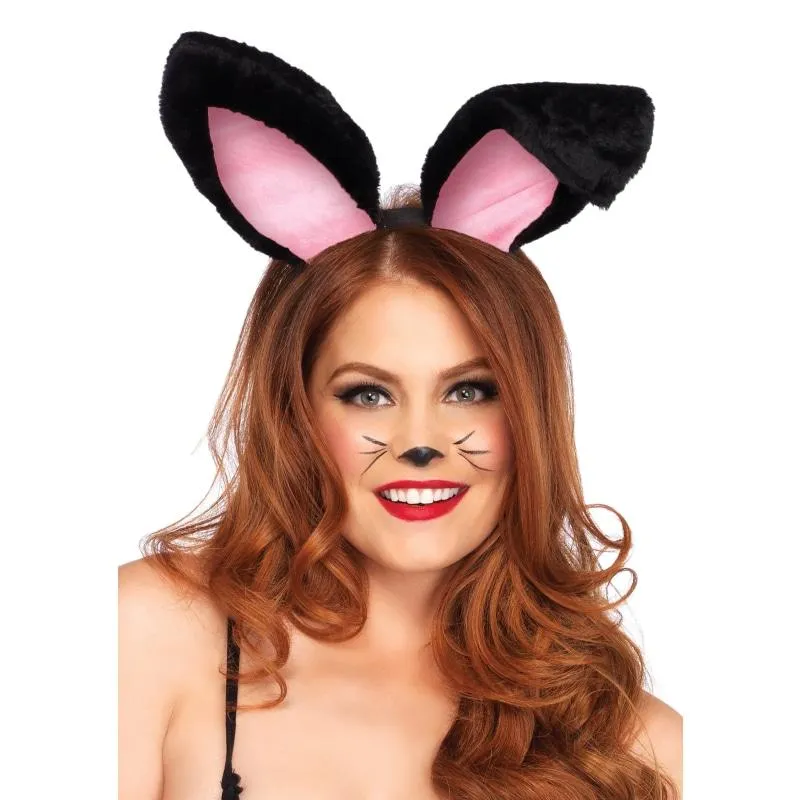 Plush Bunny Ears - Black