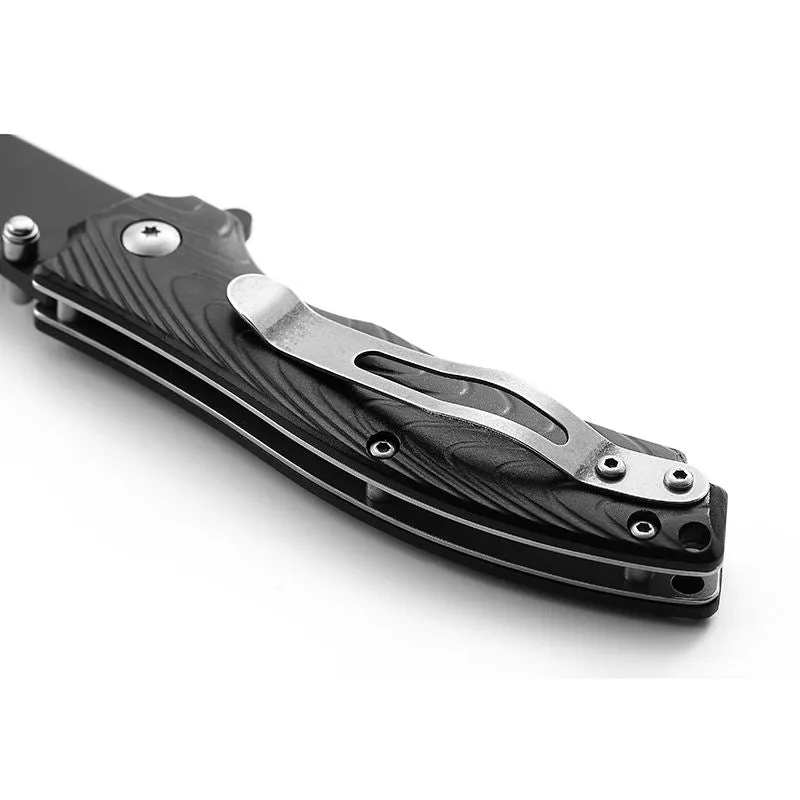 Promotion Cutter Black Aluminum Handle Folding Camping Knife With Nylon Bag Packing Tactical Pocket Knife Edc Gadget