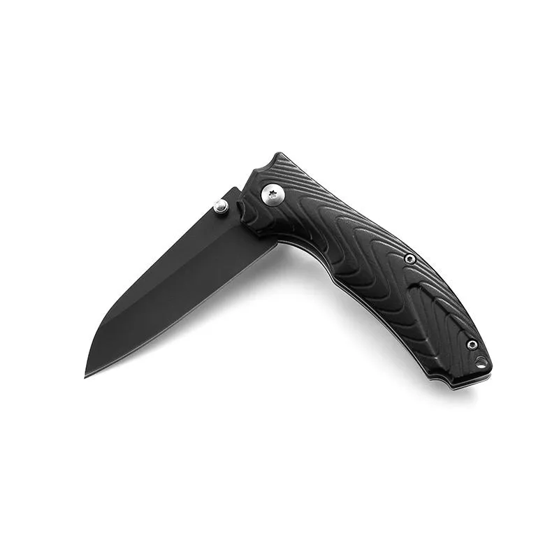 Promotion Cutter Black Aluminum Handle Folding Camping Knife With Nylon Bag Packing Tactical Pocket Knife Edc Gadget