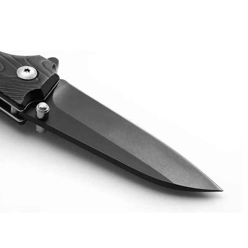 Promotion Cutter Black Aluminum Handle Folding Camping Knife With Nylon Bag Packing Tactical Pocket Knife Edc Gadget