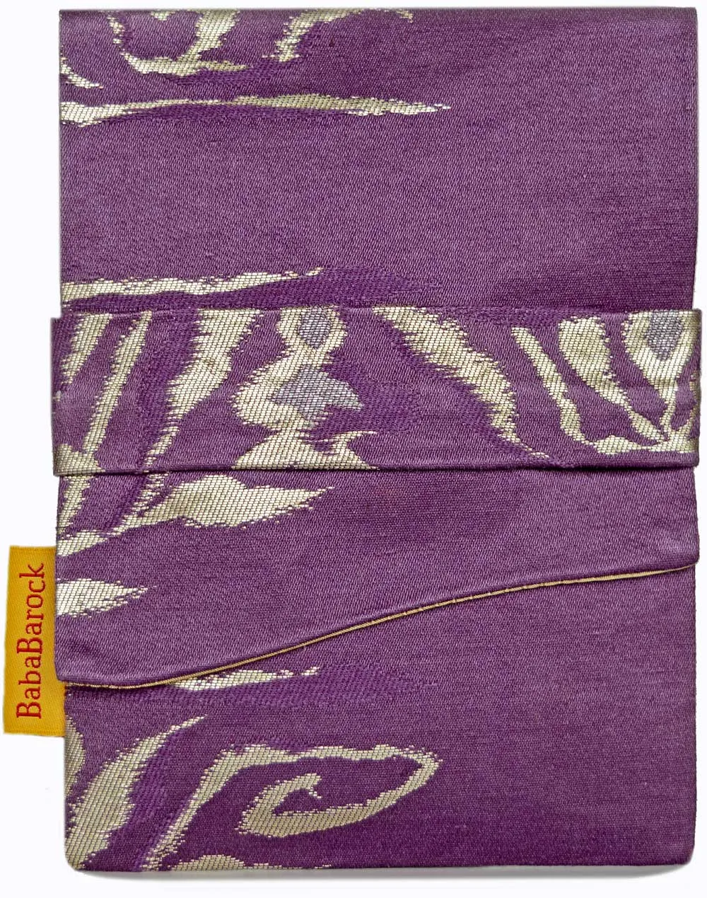 Purple with Metallics - Japanese vintage silk foldover pouch