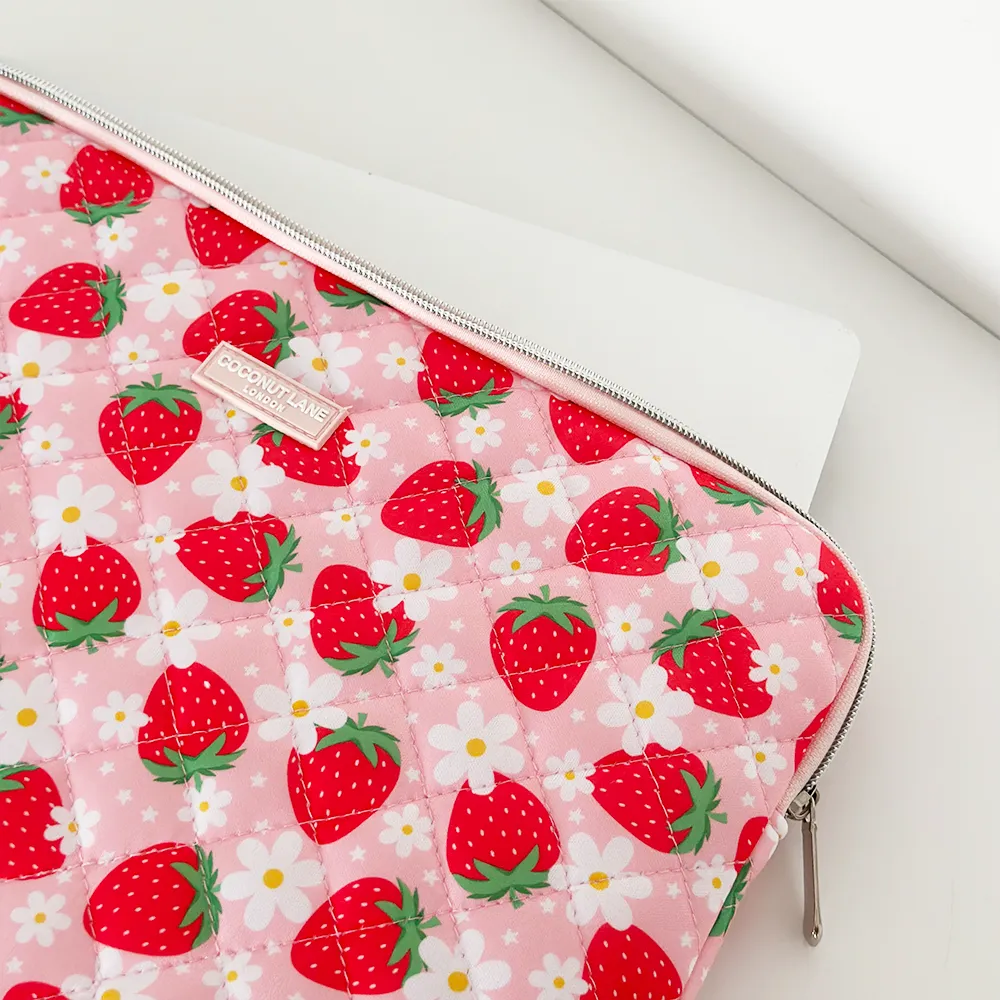 Quilted Berry Cute Strawberry Laptop Sleeve