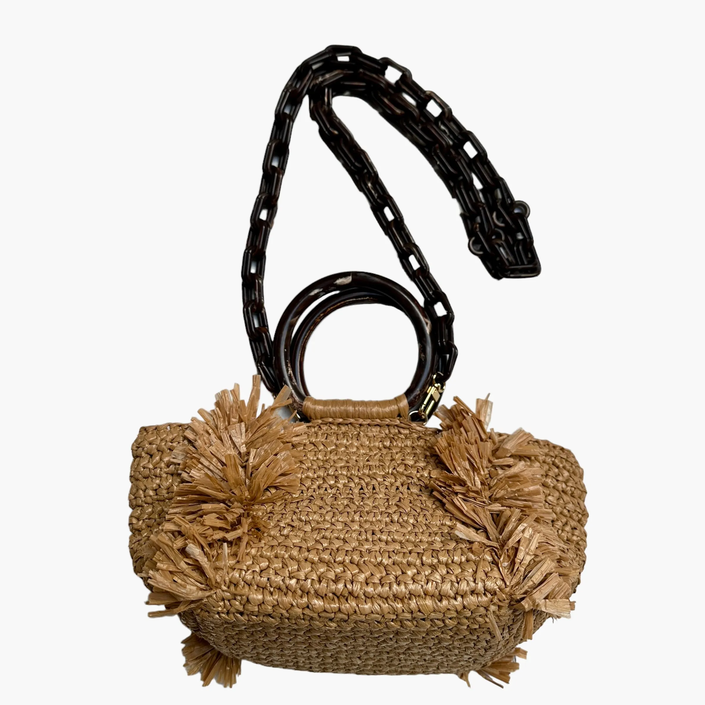 Raffia Crossbody Bag