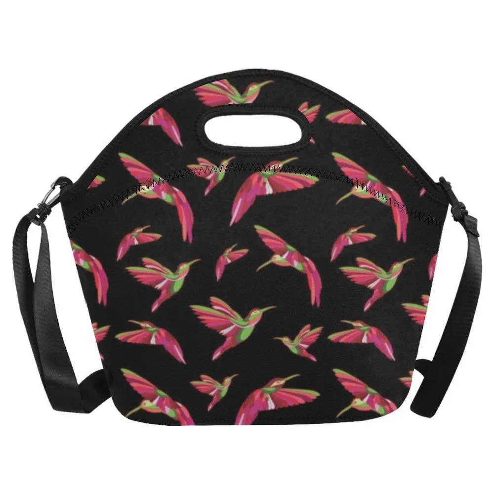 Red Swift Colourful Black Neoprene Lunch Bag/Large